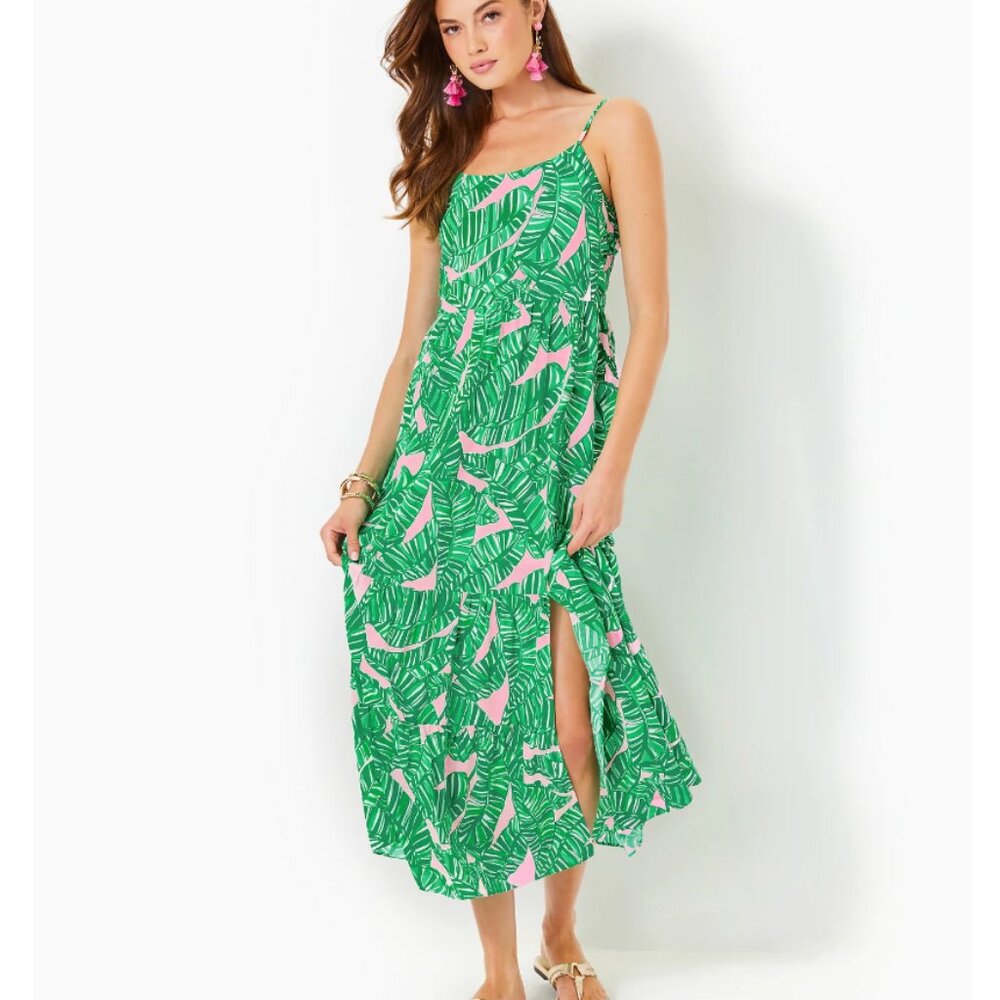 Lilly Pulitzer Teresa Maxi Dress in Conch Shell Pink Lets Go Bananas Size Medium - Picture 8 of 11